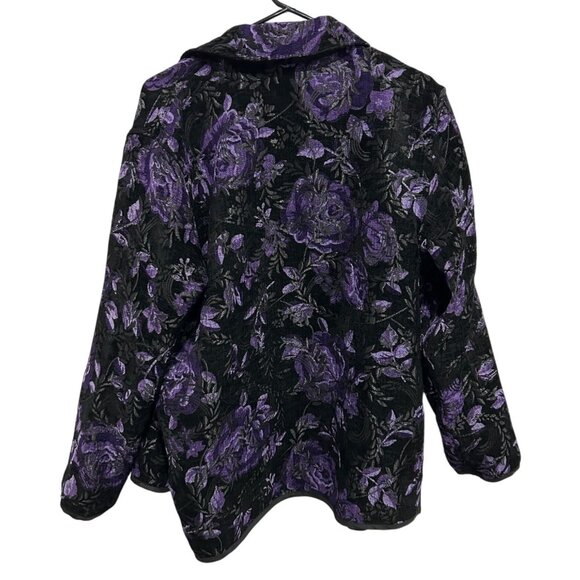 Reversible Black & Purple Floral Jacket Womens - Picture 6 of 9